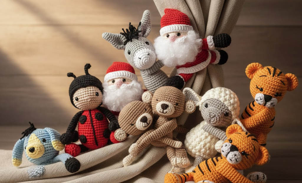 abraça cortinhas amigurumi